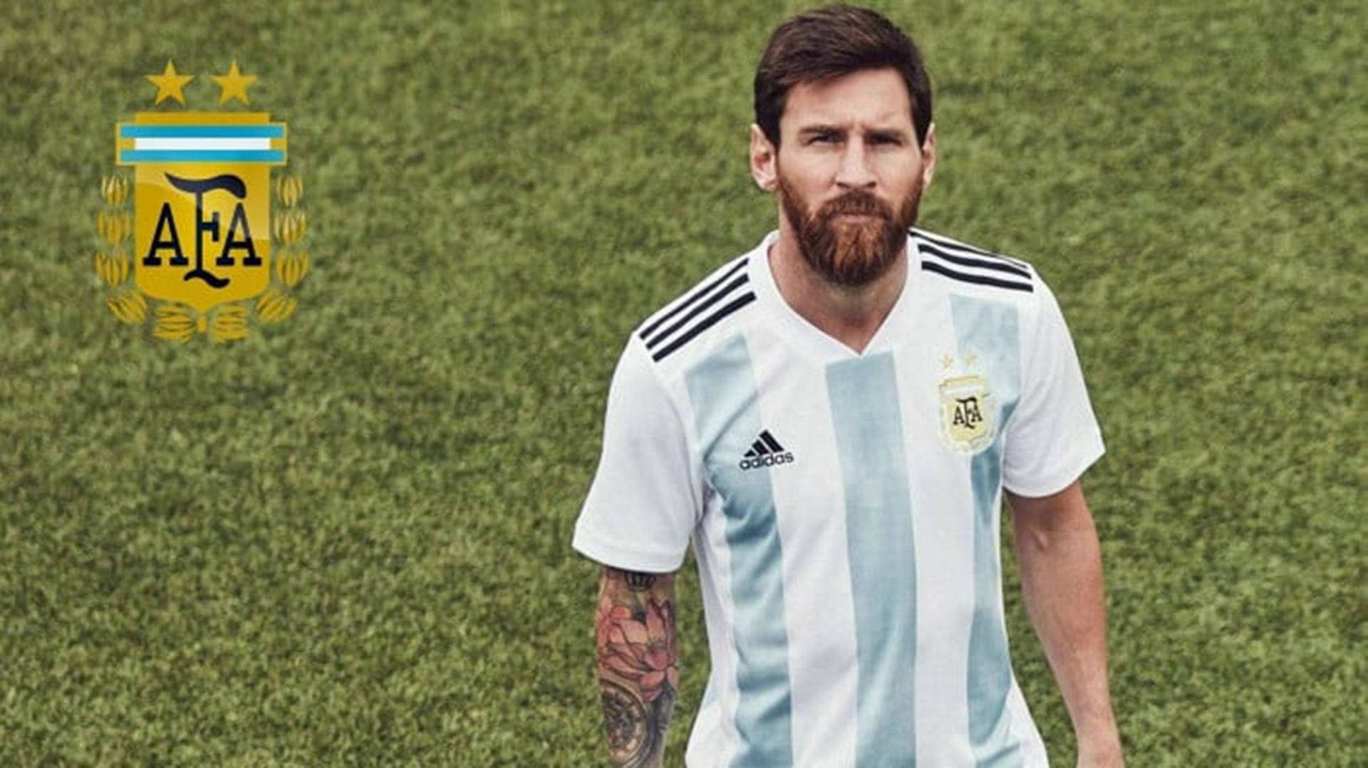 Kigger op Messi Argentina Flag Baggrund Wallpaper