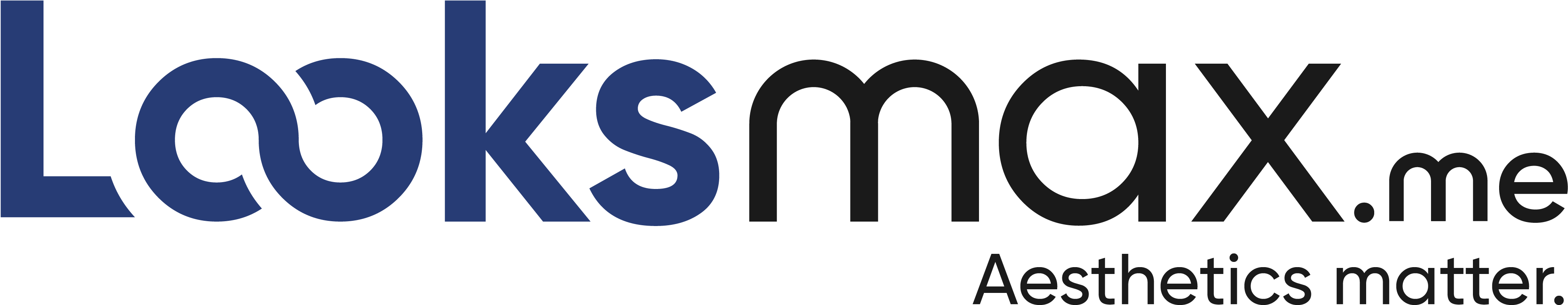 Looksmax Logo Blue Background PNG