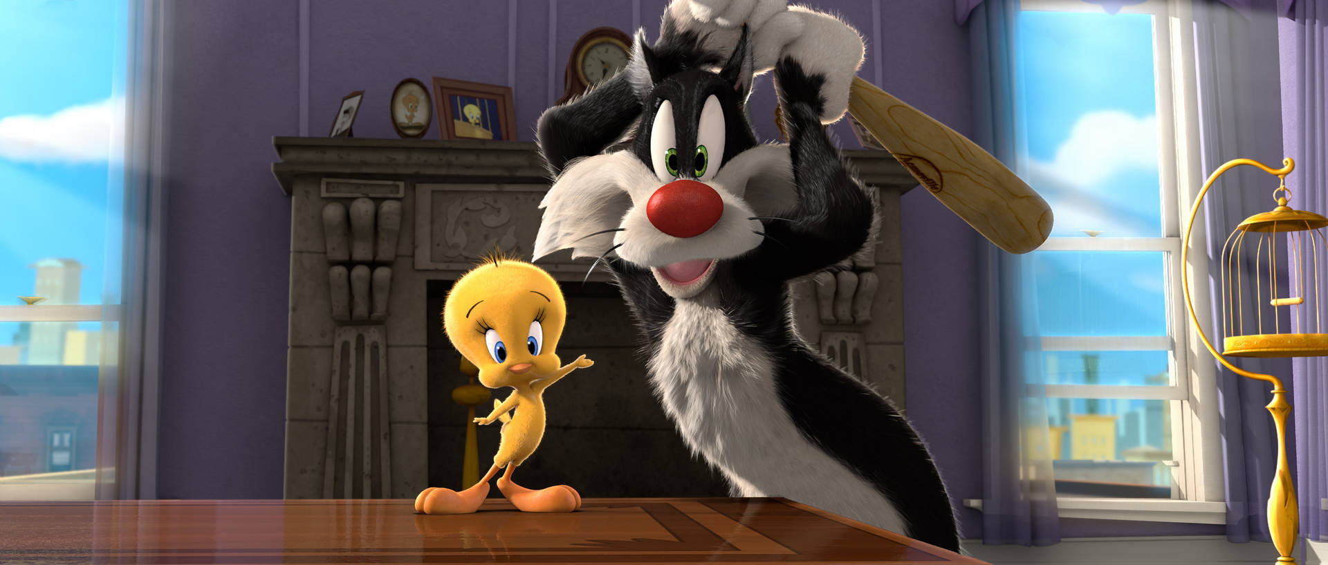 Looney Tunes 3d Tweety And Sylvester Background