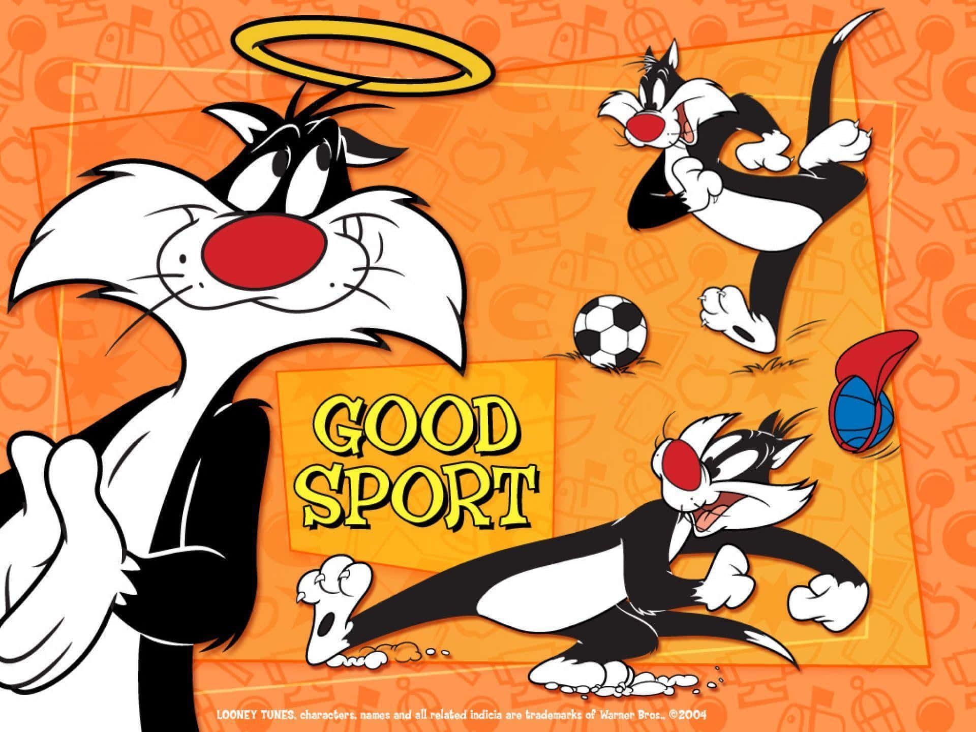 A Cartoon Of A Cat With The Words Good Sport