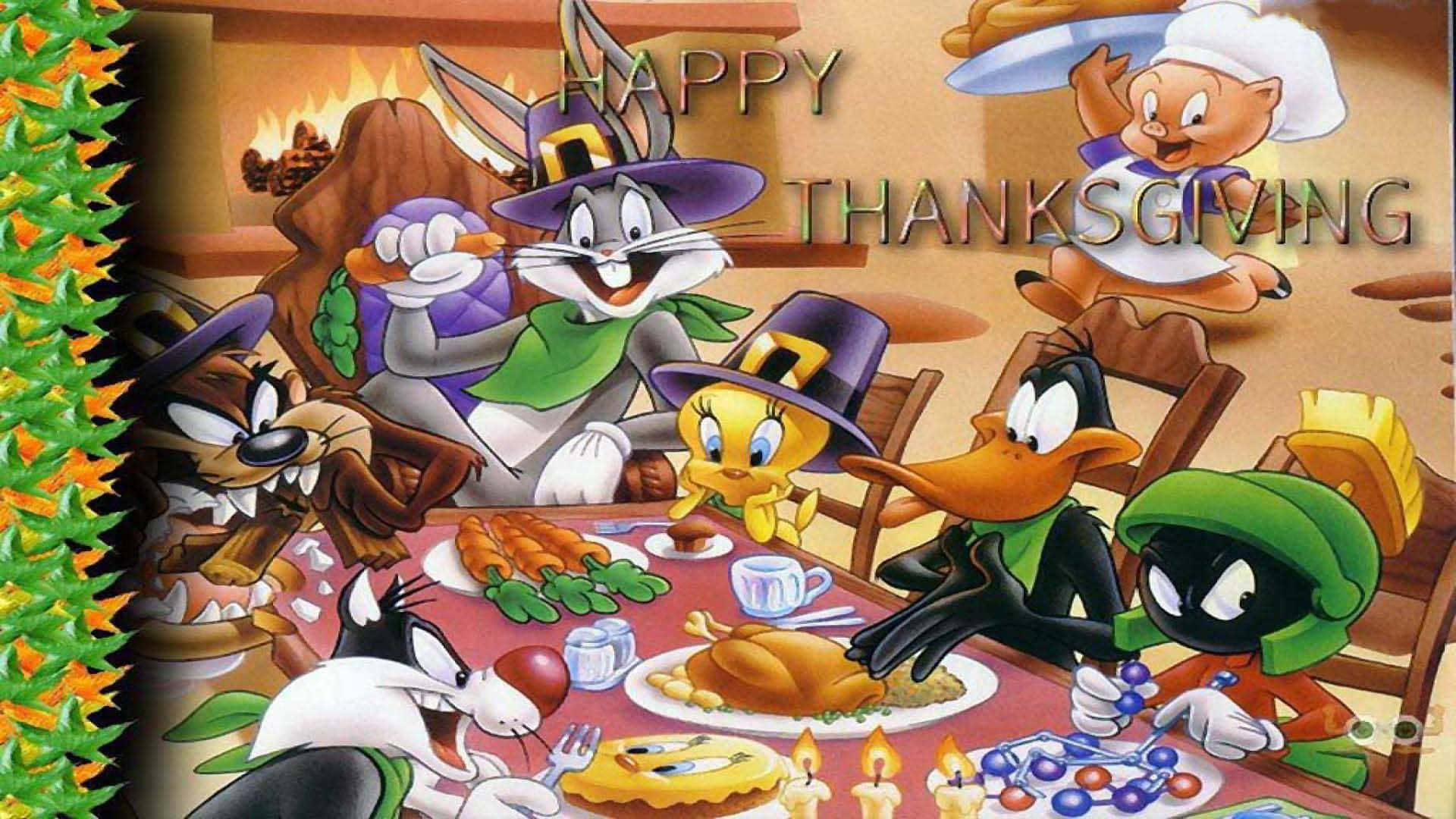Looney Tunes Characters Anime Thanksgiving Wallpaper