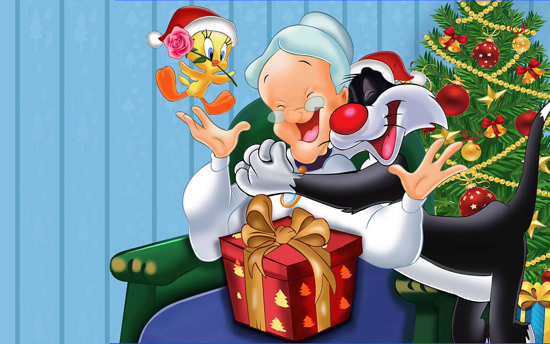 Looney Tunes Christmas Background