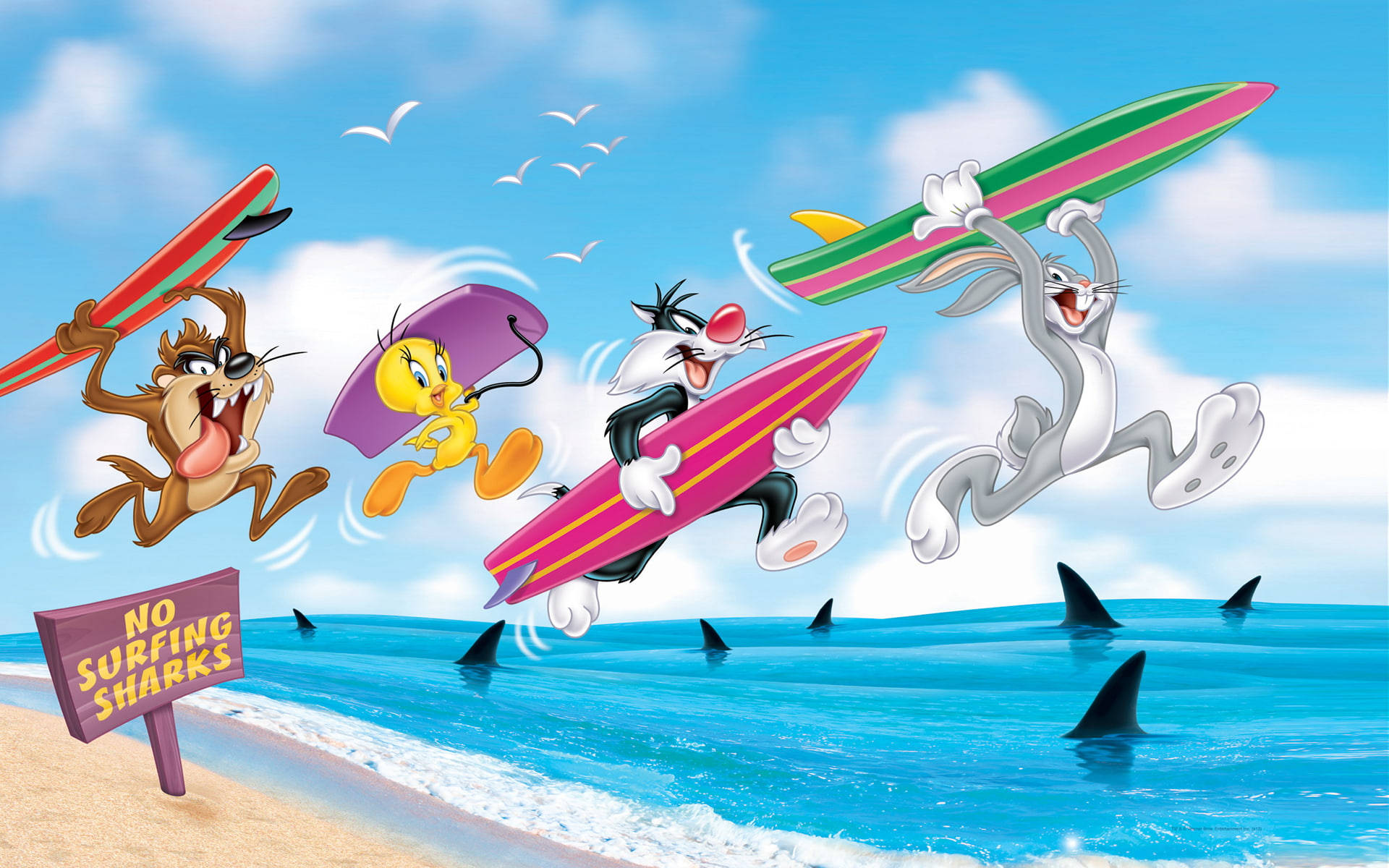 Looney Tunes Surfing With Sharks