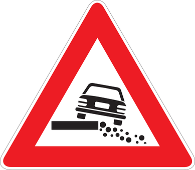 Loose Gravel Road Sign PNG