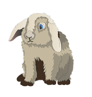 Lop Eared Rabbit Illustration PNG