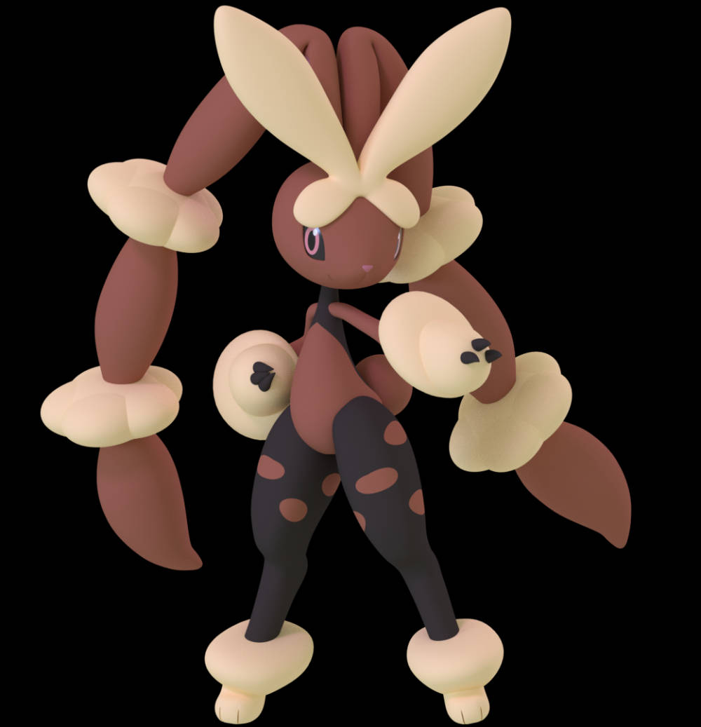 a pokemon character with long hair and a bunny tail Wallpaper