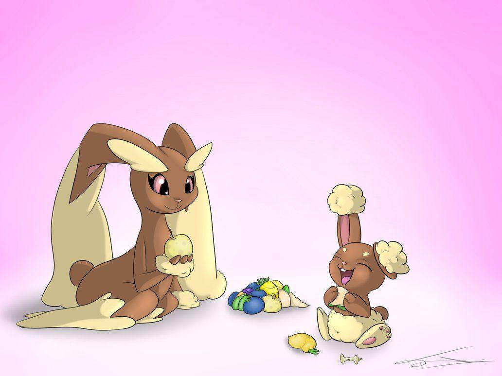 Conejode Pascua Y Un Pequeño Conejo Por Sassy Fondo de pantalla