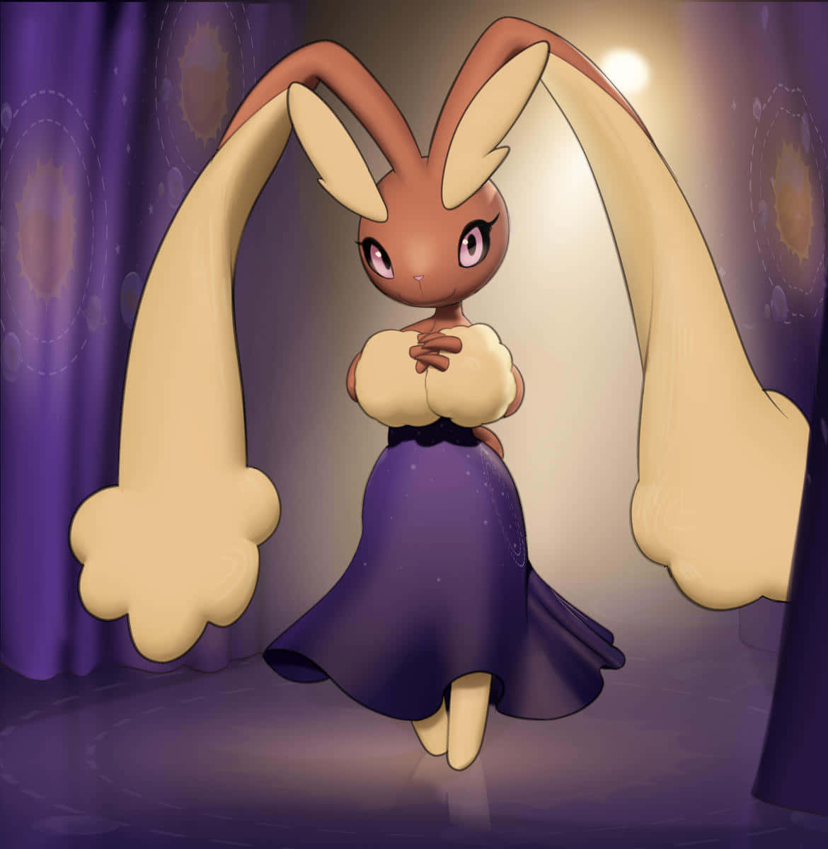 a pokemon character in a dress with long hair Wallpaper