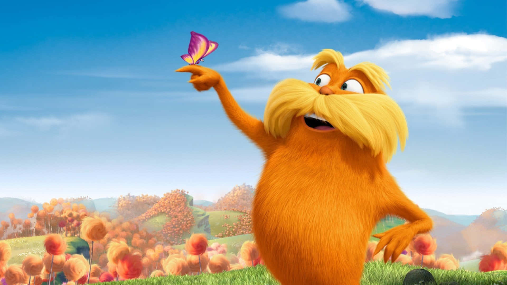 Download Lorax With  Butterfly Wallpaper 