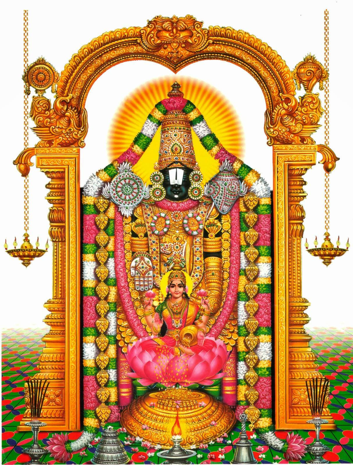 Lord Balaji And Goddess Lakshmi Wallpaper