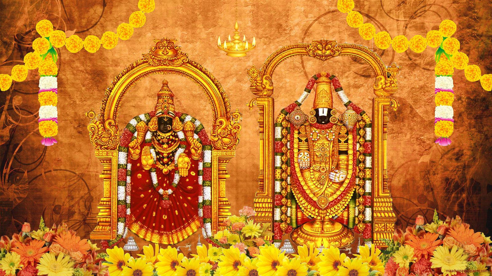 Download Lord Balaji Flowers Wallpaper 