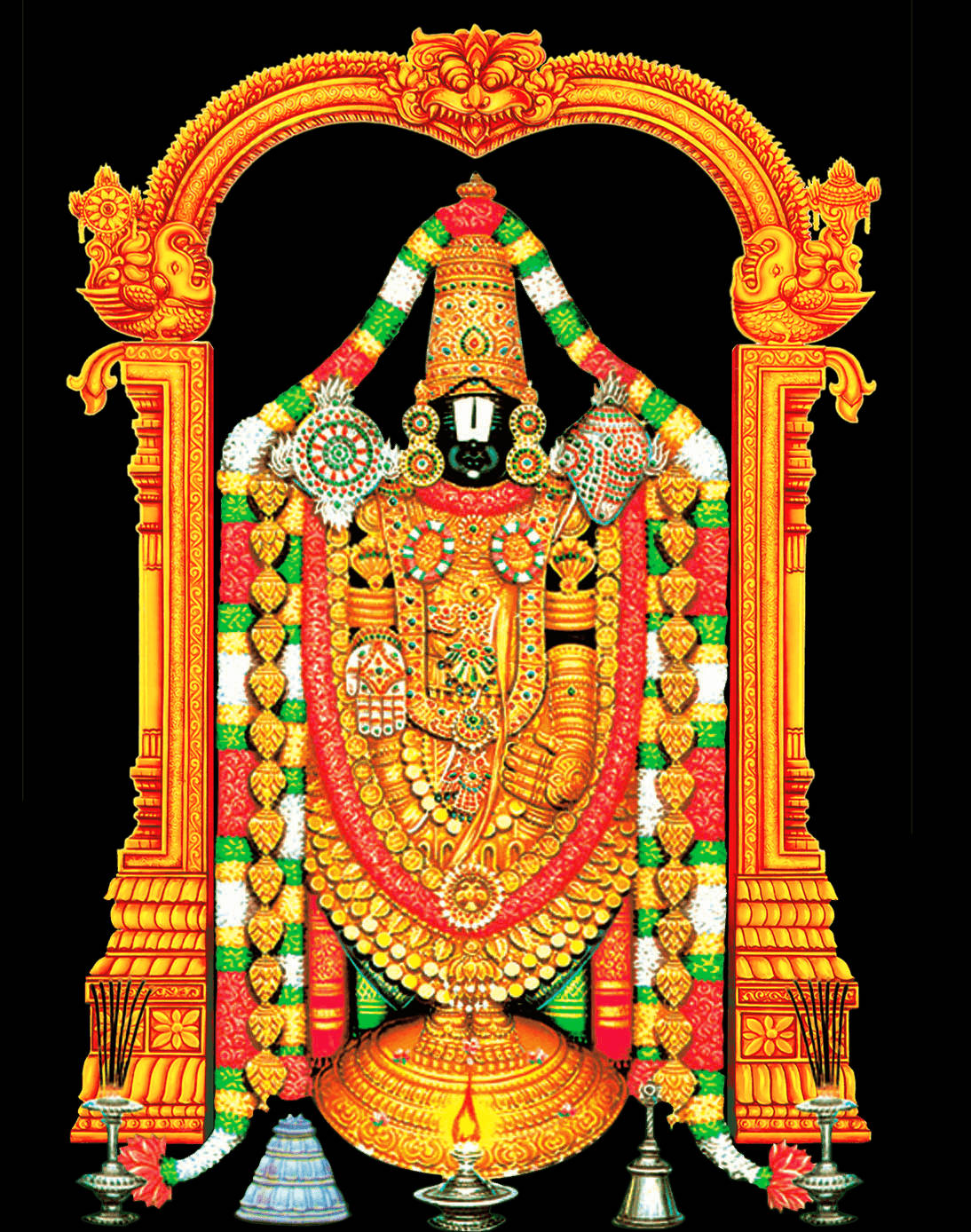 Download Lord Balaji Gold Shrine Wallpaper 