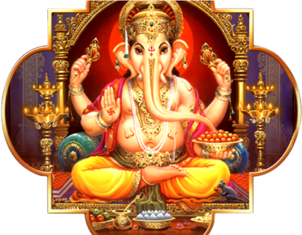 Lord Ganesh Seated Traditional Artwork PNG