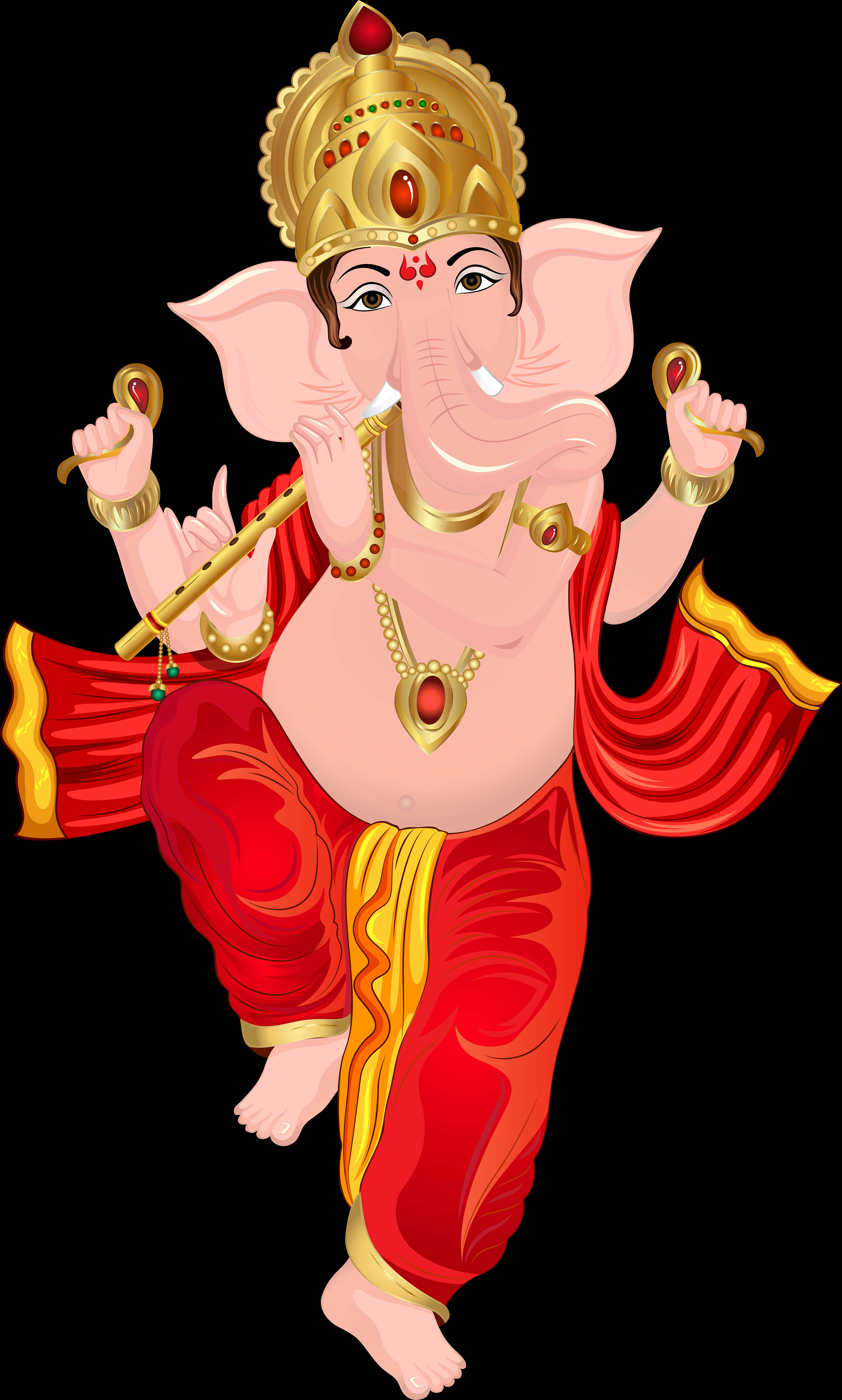 Lord Ganesha Cartoon Illustration PNG