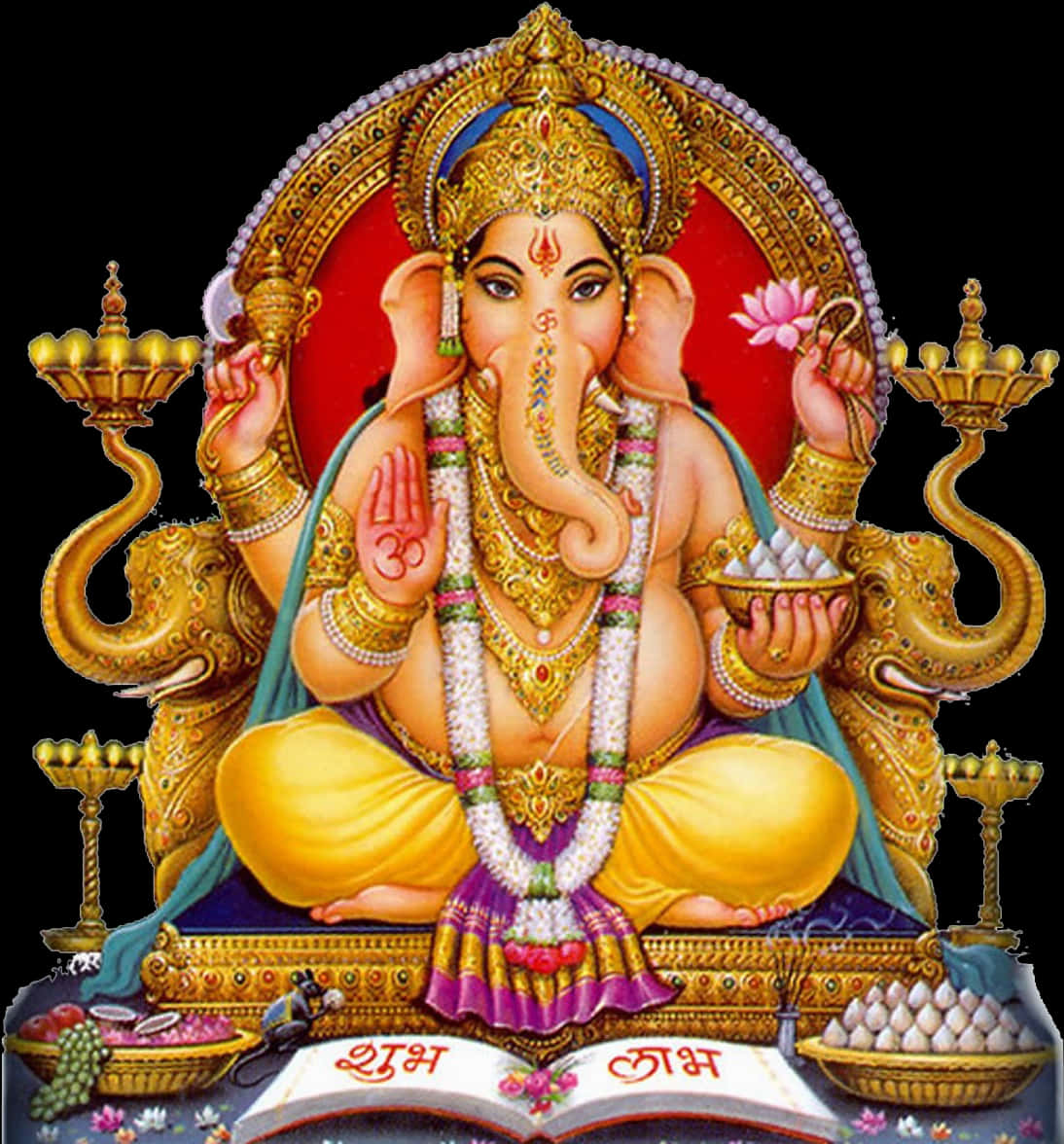 Lord Ganesha Colorful Artwork PNG