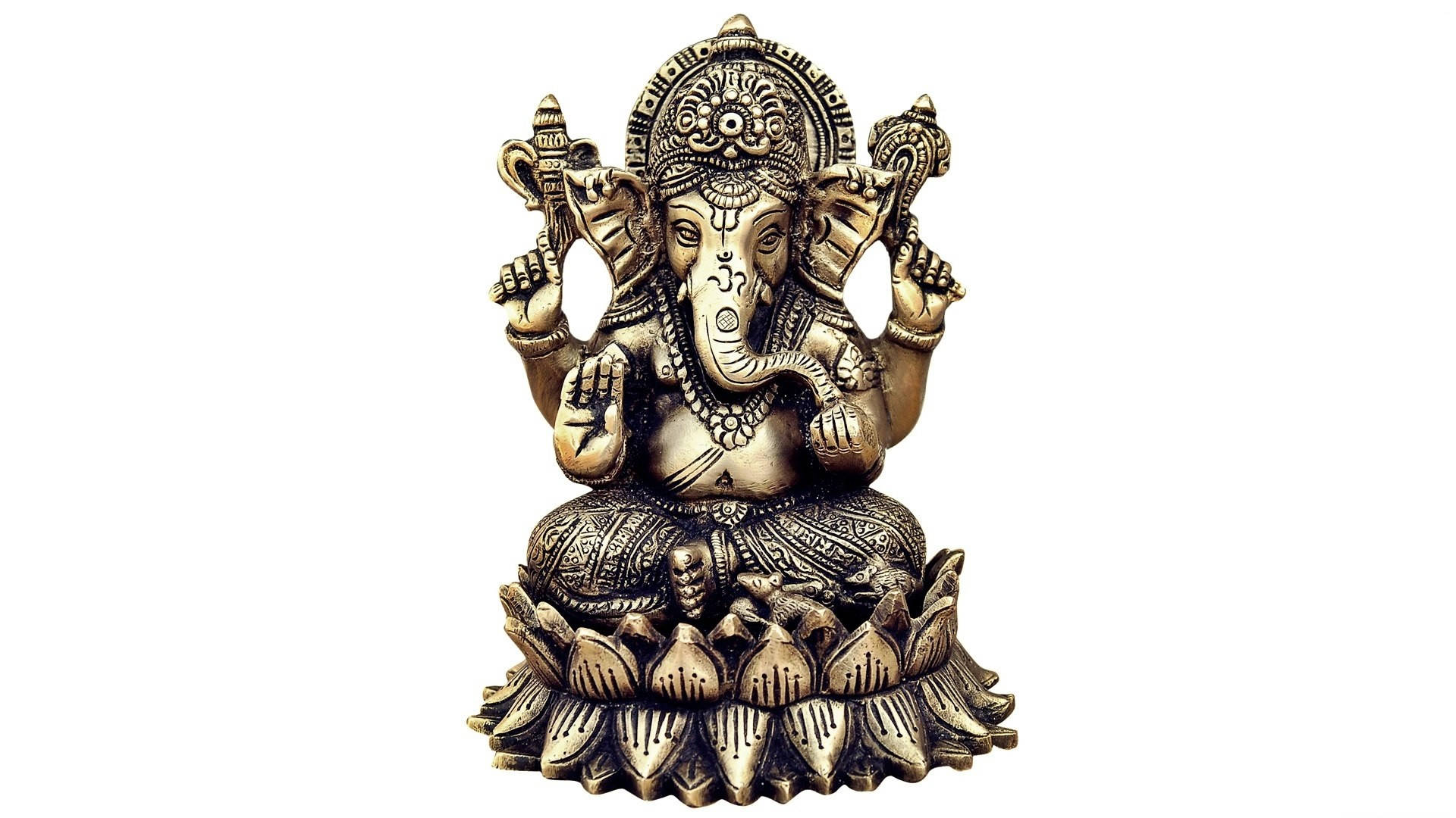 Lord Ganesha In White Background Wallpaper