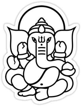 Lord Ganesha Line Art PNG