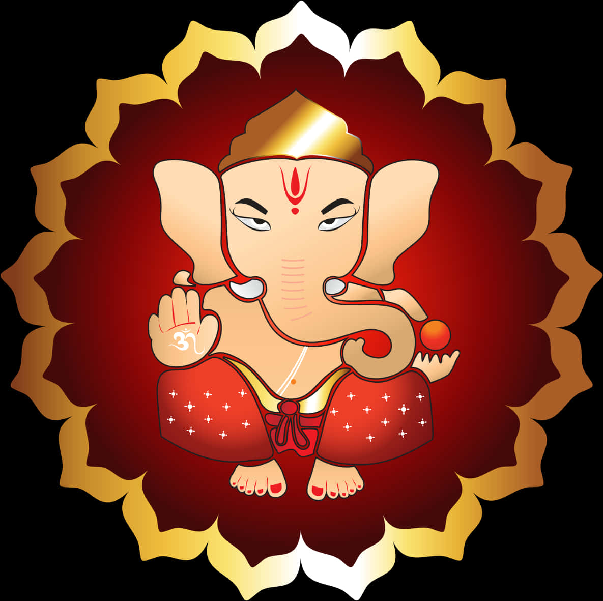Lord Ganesha Vector Illustration PNG