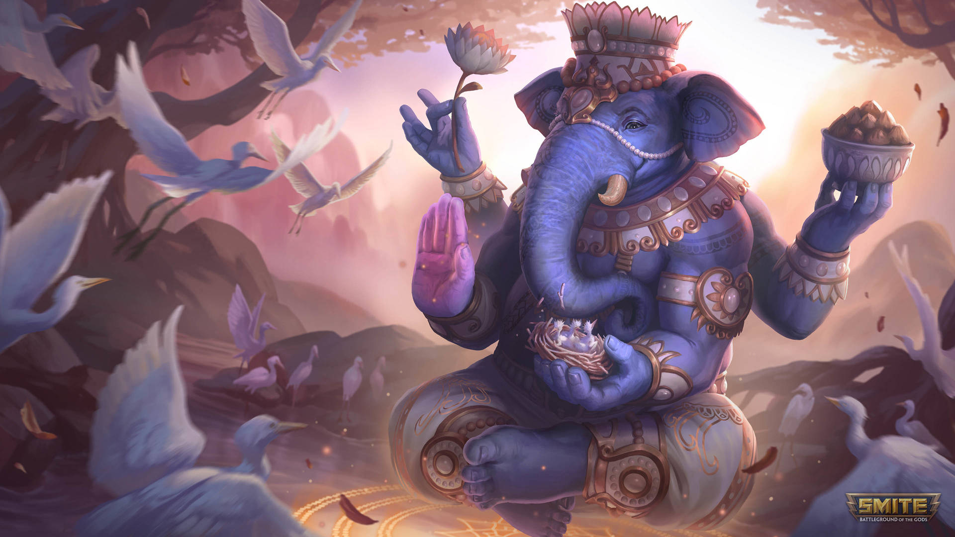 Lord Ganesha Med Krane wallpapers Wallpaper