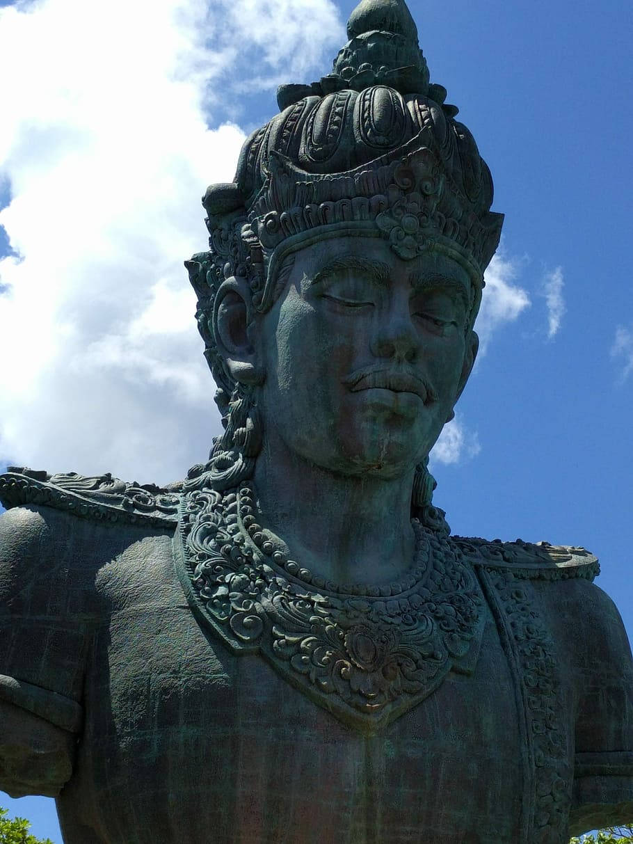 Lord Garuda Statue Close-up Background