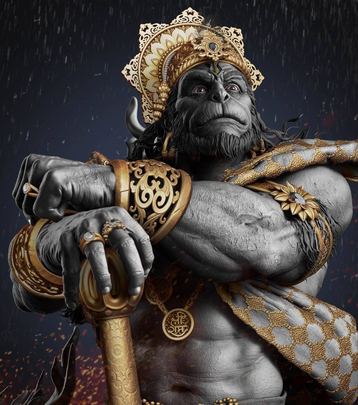 Download Lord Hanuman 3d Portrait Wallpaper 