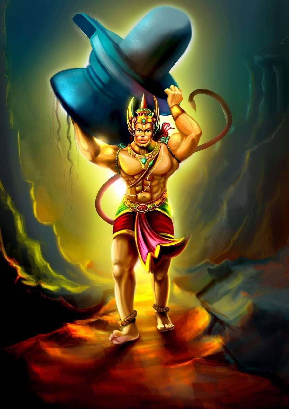 Lord Hanuman 3d Shiva Linga Wallpaper