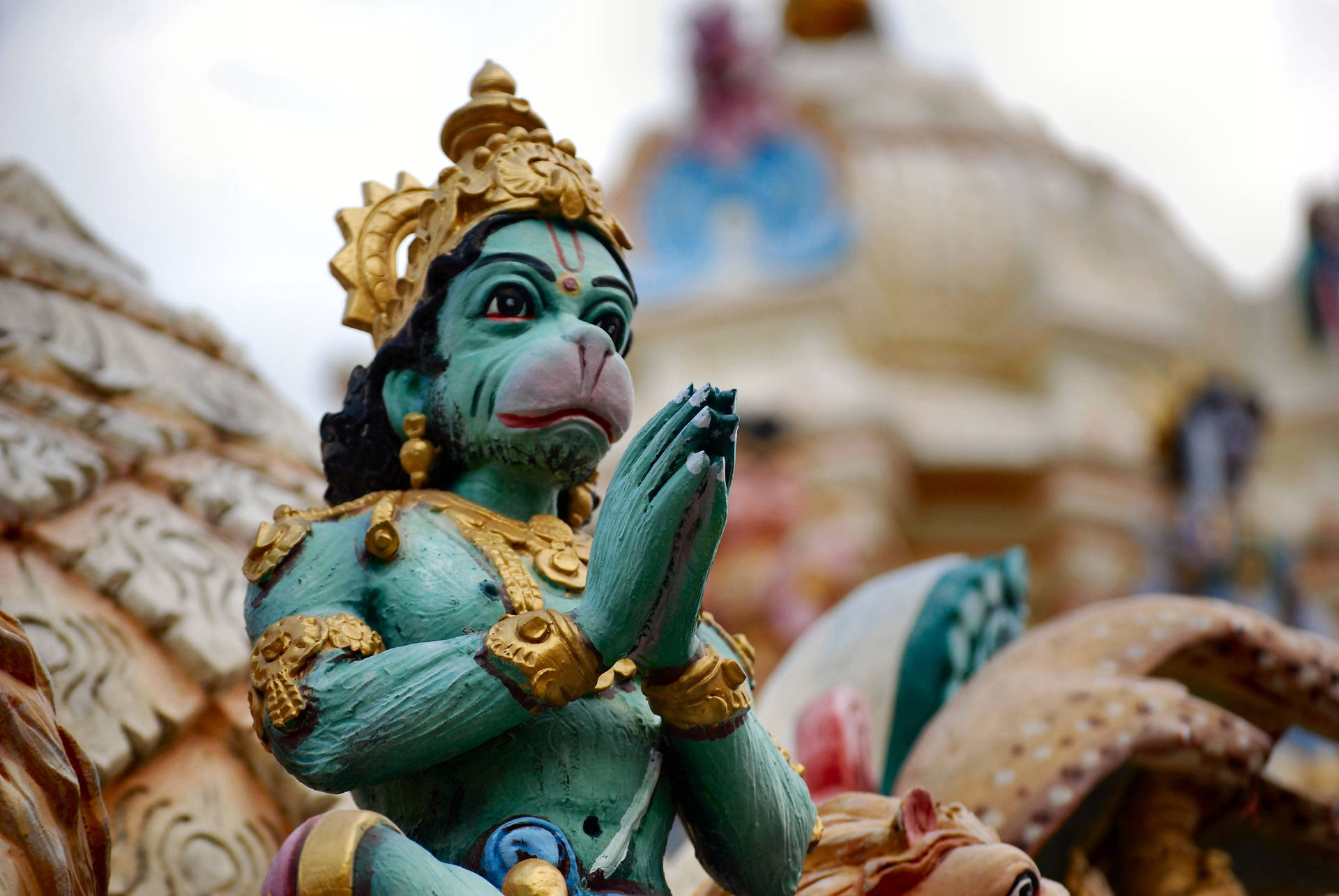Lord Hanuman Blue Figurine Hd Wallpaper