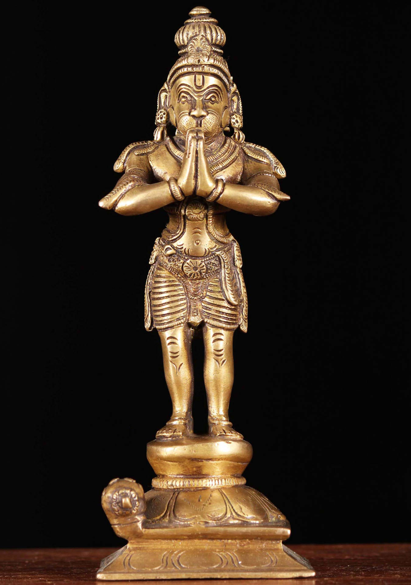 Lord Hanuman Golden 3d Sculpture Wallpaper