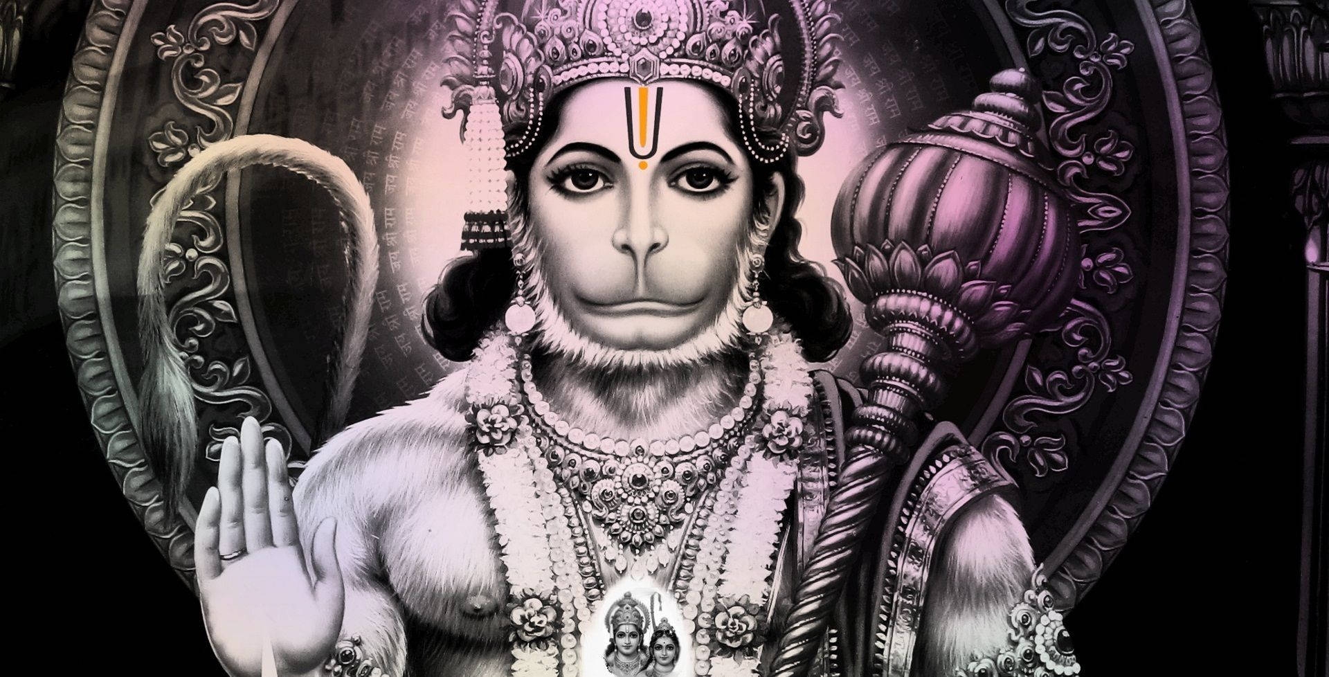 Lord Hanuman Hd Black And White Wallpaper