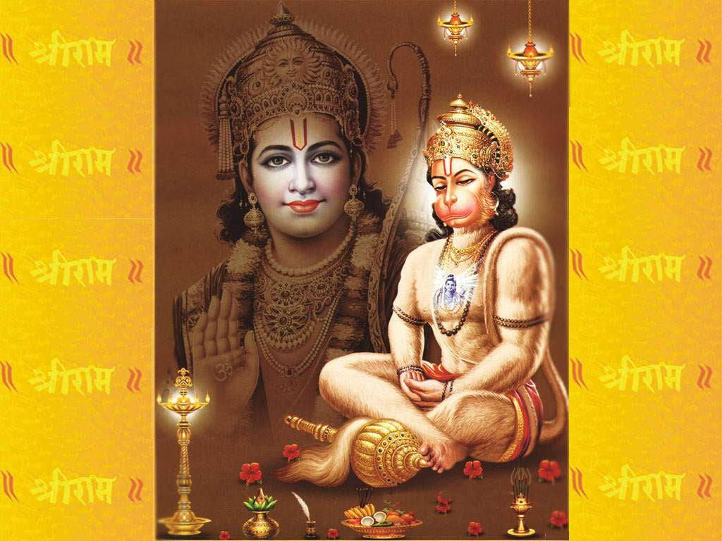 Lord Hanuman Og Rama Rediger Hd Wallpaper
