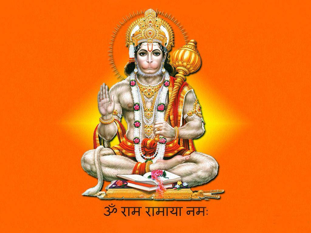 Download Lord Hanuman On Glowing Orange Background Hd Wallpaper ...