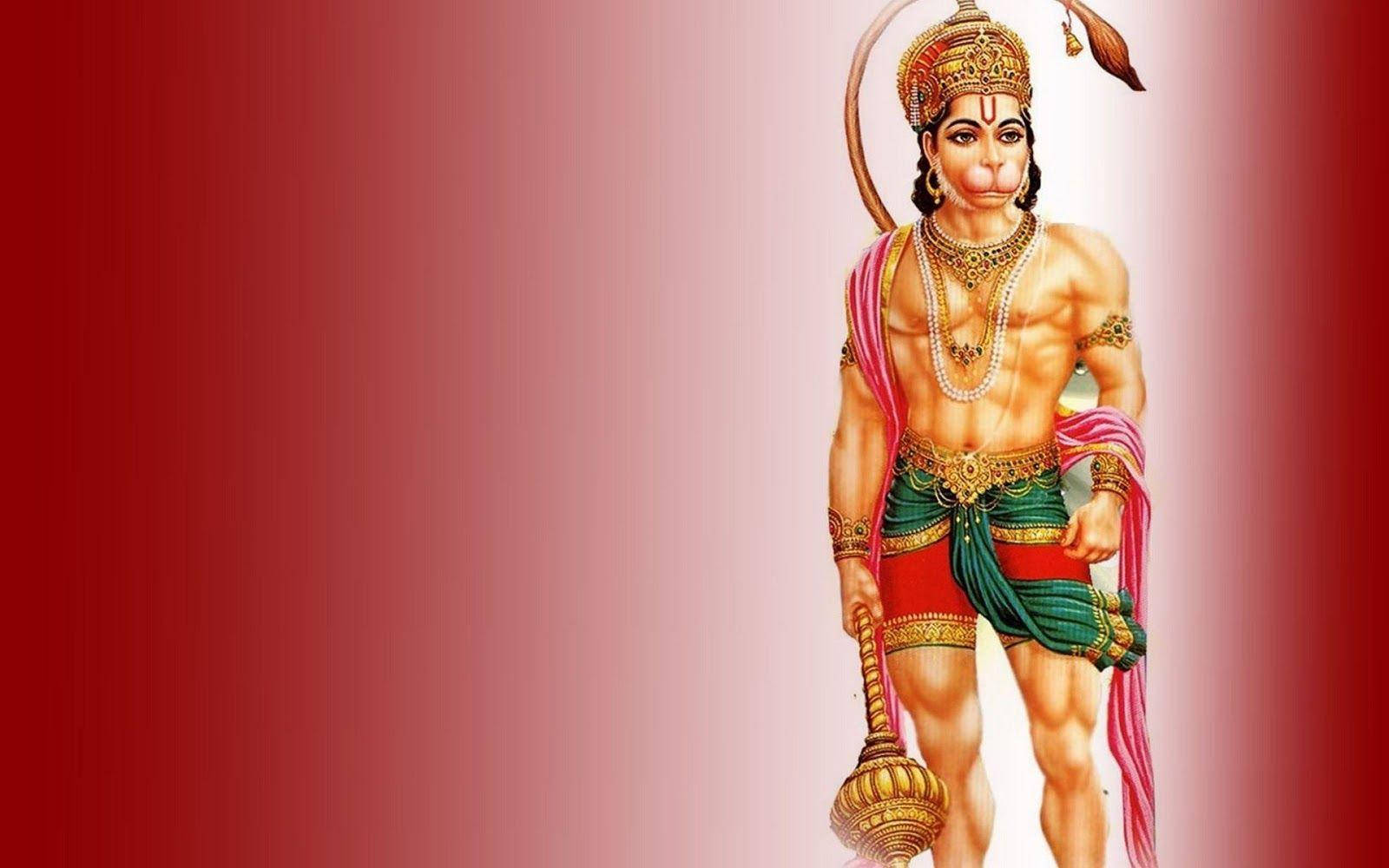 Lord Hanuman On Red Gradient Background Wallpaper
