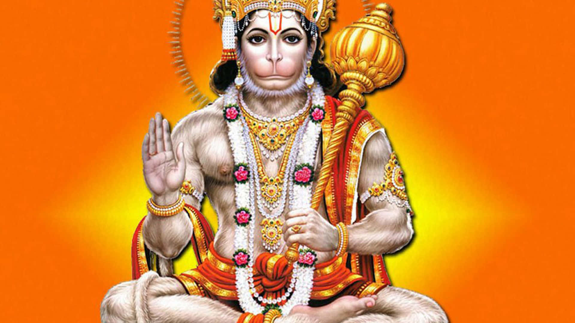 Lord Hanuman Orange Background Picture