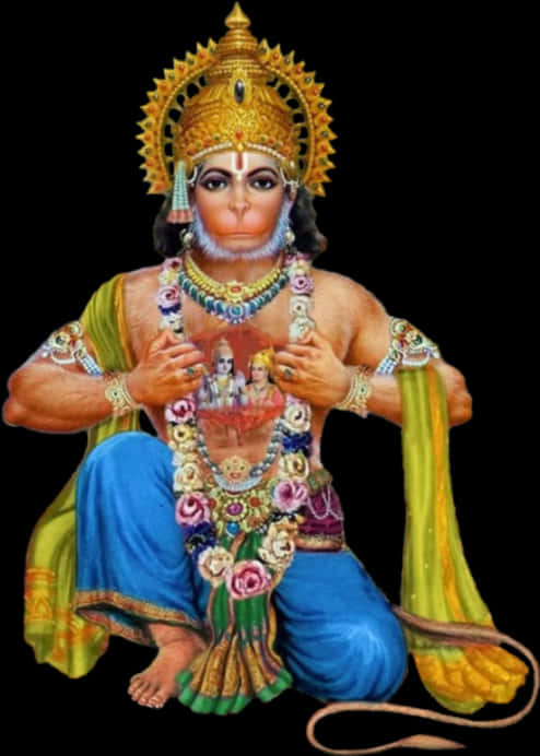 Lord Hanuman Revealing Rama Sita In His Heart.jpg PNG