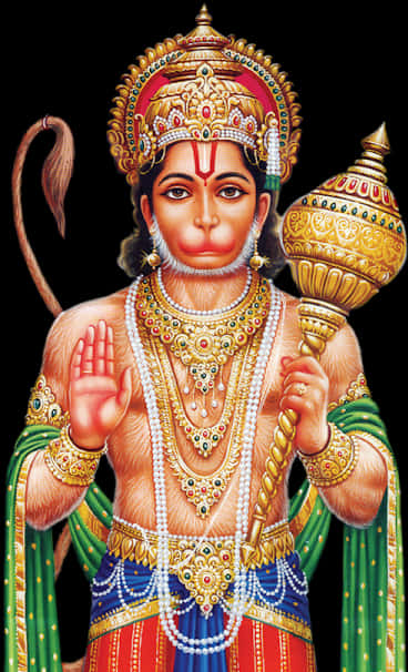 Lord Hanuman Traditional Artwork PNG