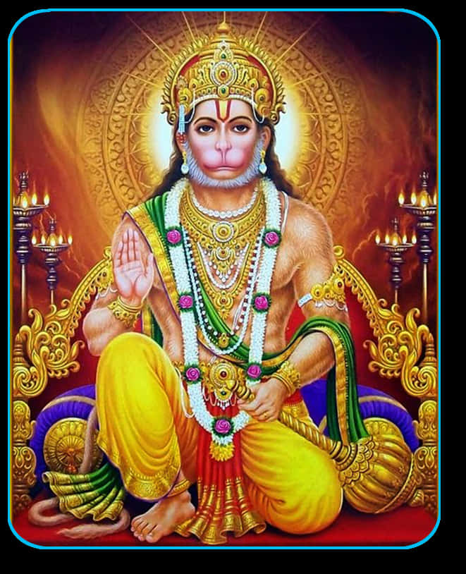Lord Hanumanin Royal Attire PNG