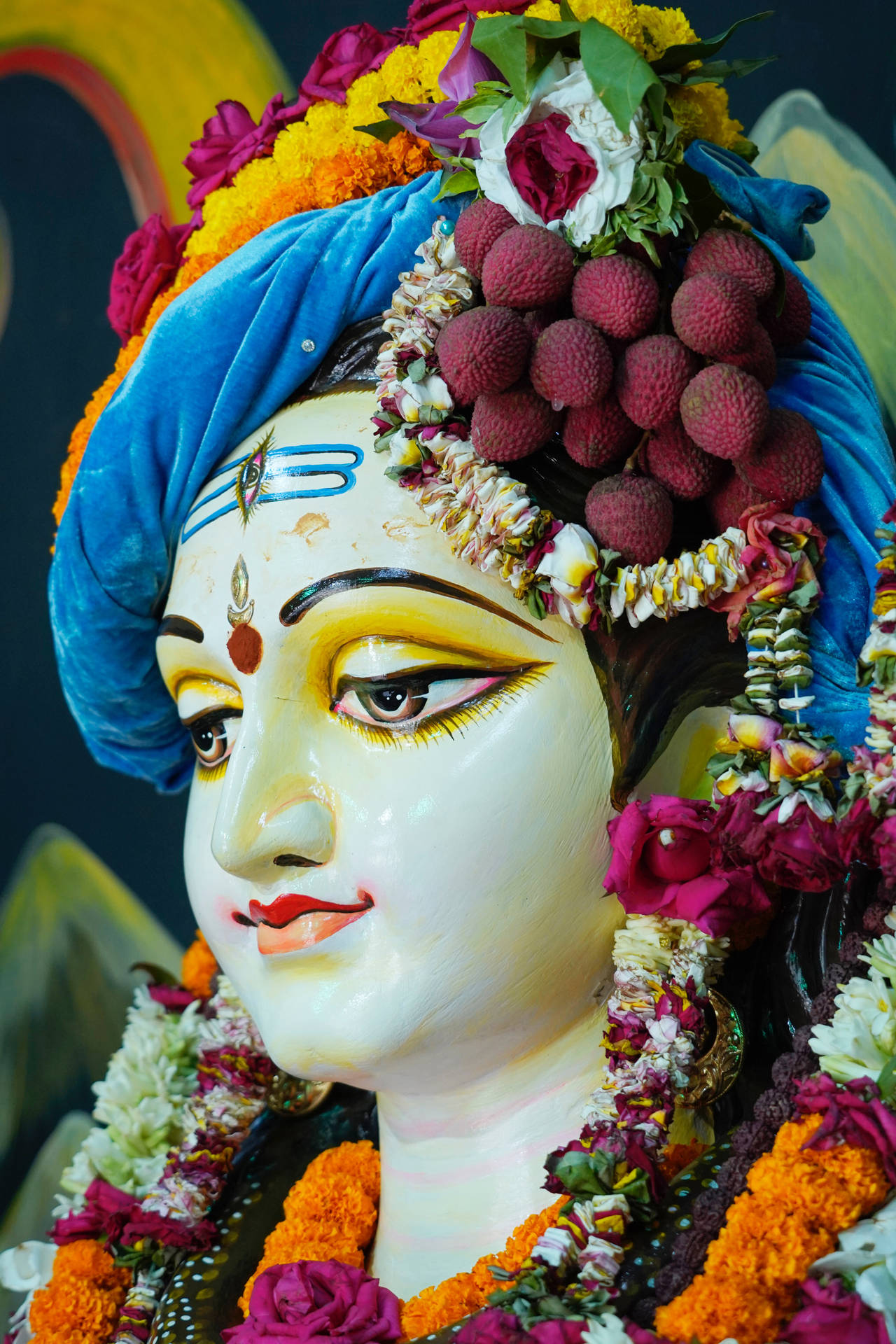 Lord Krishna 3d White Statue Wallpaper