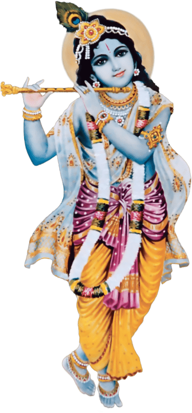 Lord Krishna Flute Playing Pose PNG