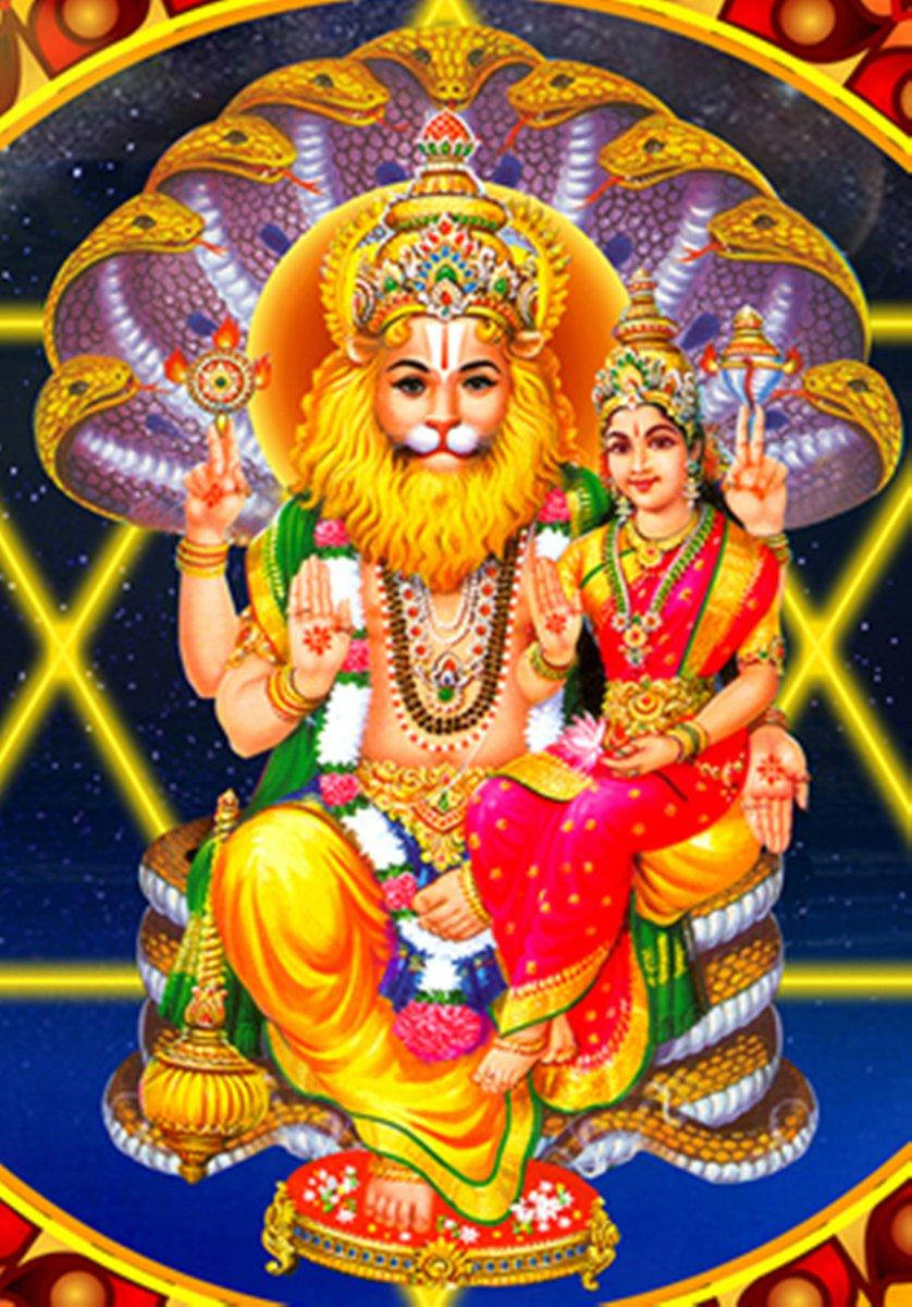 Lord Lakshmi Narasimha Star Background Wallpaper