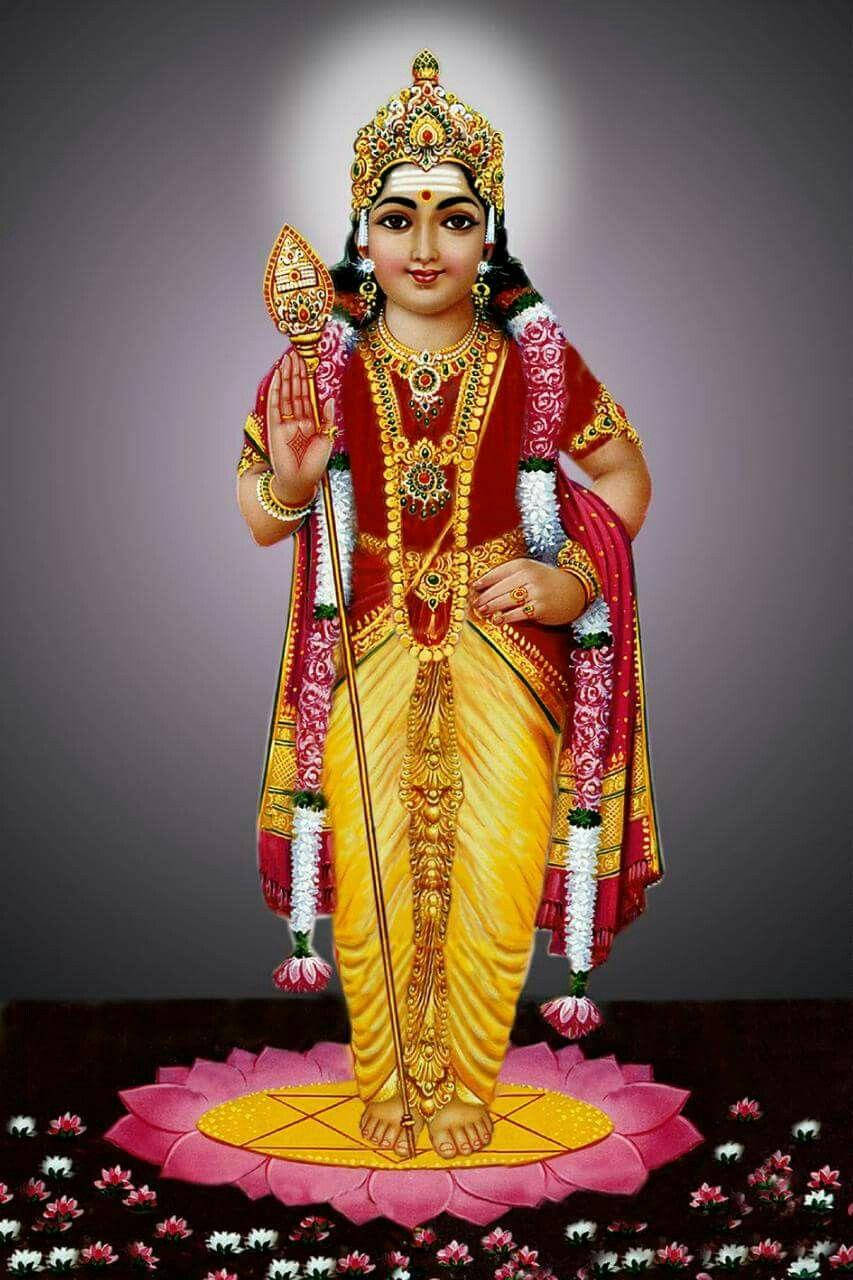 Lord Murugan 4k On Flowers Portrait Wallpaper