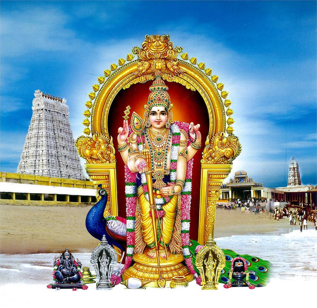 Lord Murugan 4k With Temples