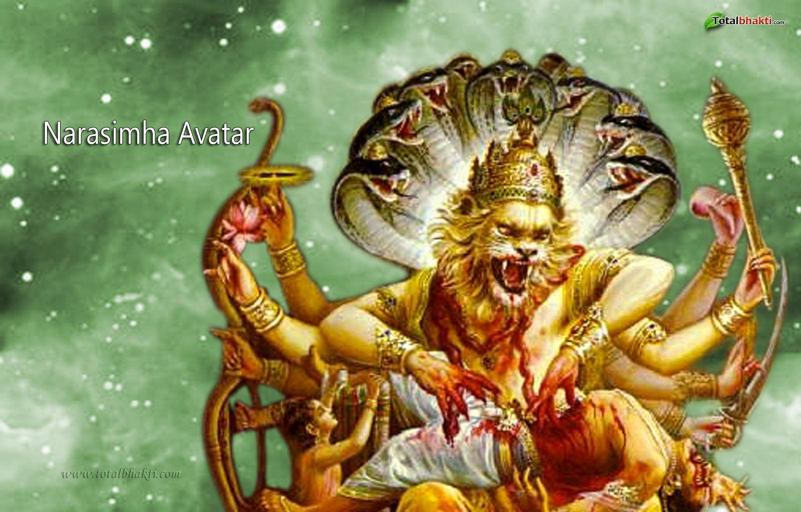 Lord Narasimha Green Background