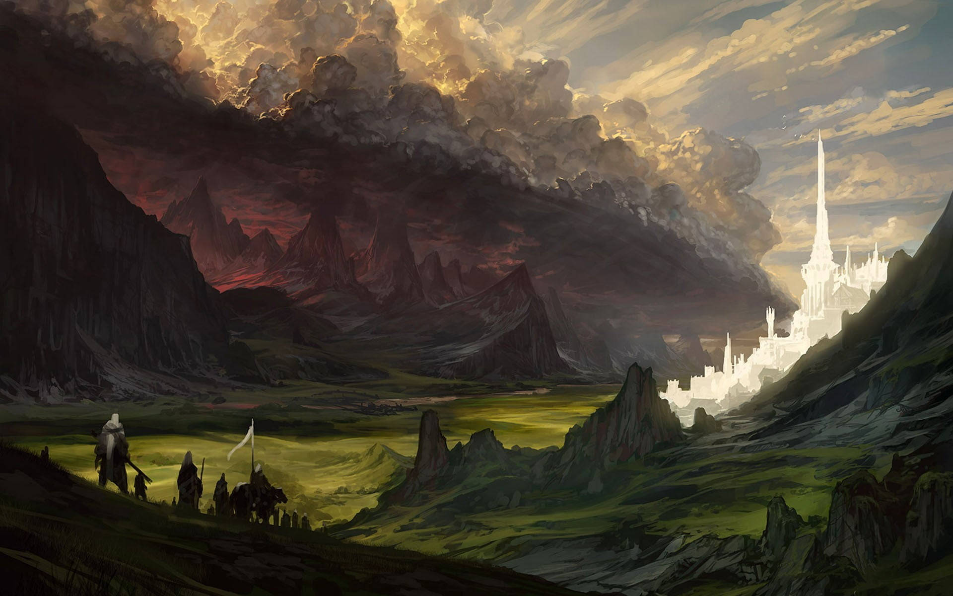 Lord Of The Rings Landscape Fantasy Art Wallpaper