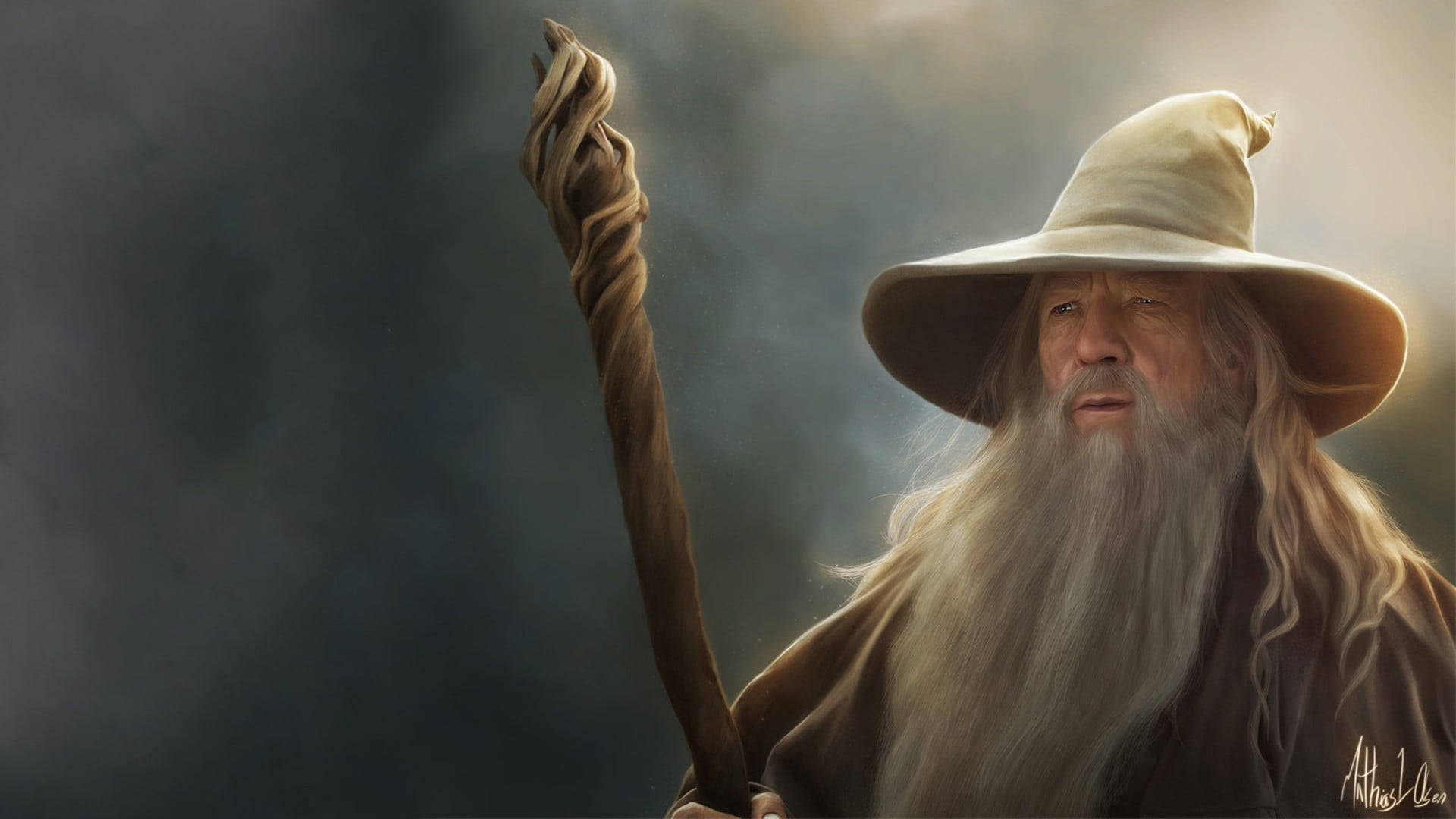 Lord Of The Rings Landscape Gandalf Art Wallpaper