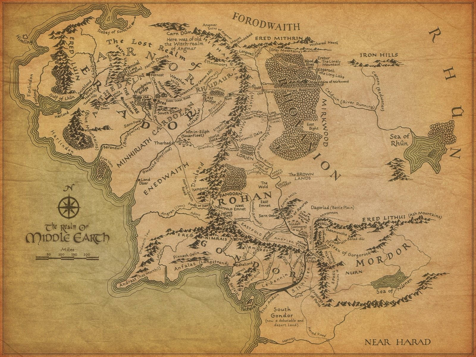 Lord Of The Rings Landscape Middle Earth Map Wallpaper