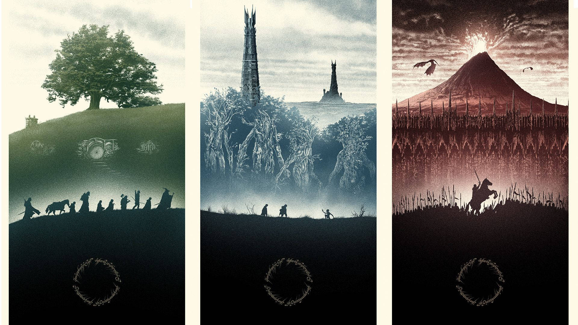Fellowship of the Ring stand together for a doomed journey Wallpaper