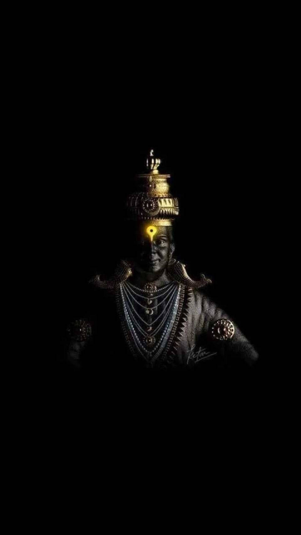 Estatuadel Señor Pandurang Con Tilaka Vaishnava Fondo de pantalla