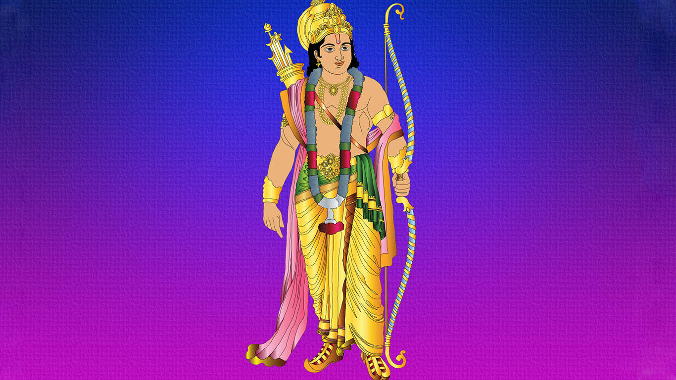 Download Lord Rama Blue Purple Background Wallpaper | Wallpapers.com