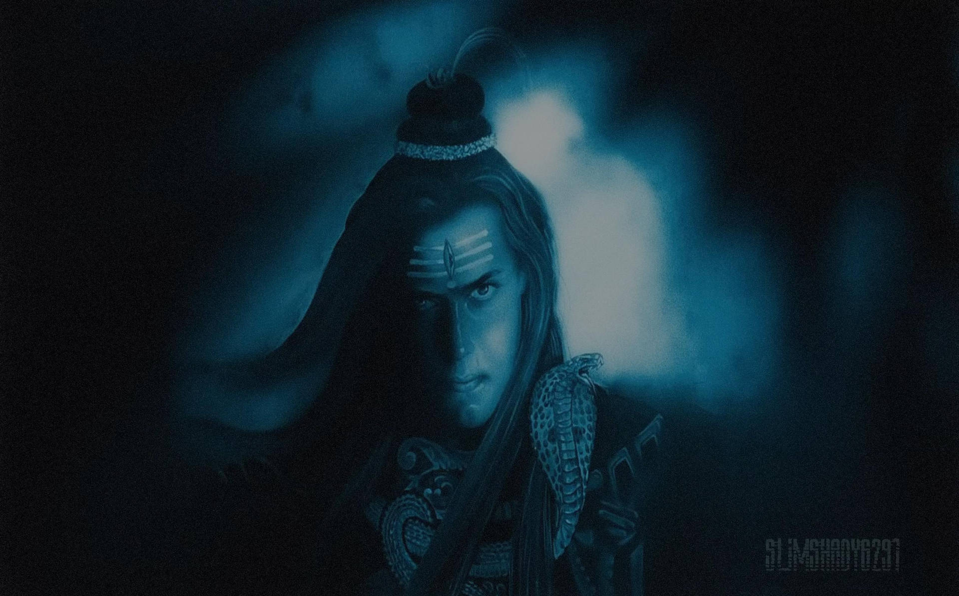 Lord Shiva 4k Blå Wallpaper