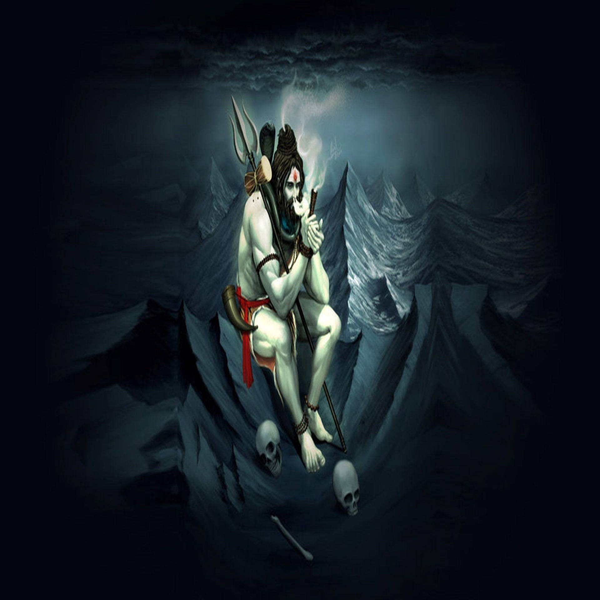 Lord Shiva 4k Med Kranier Wallpaper